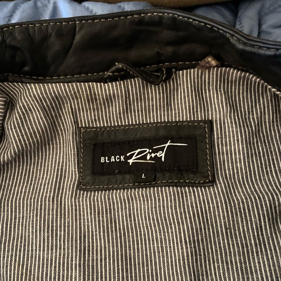 Black Rivet Men’s Leather Zip Up Jacket Size Large - Picture 7 of 7